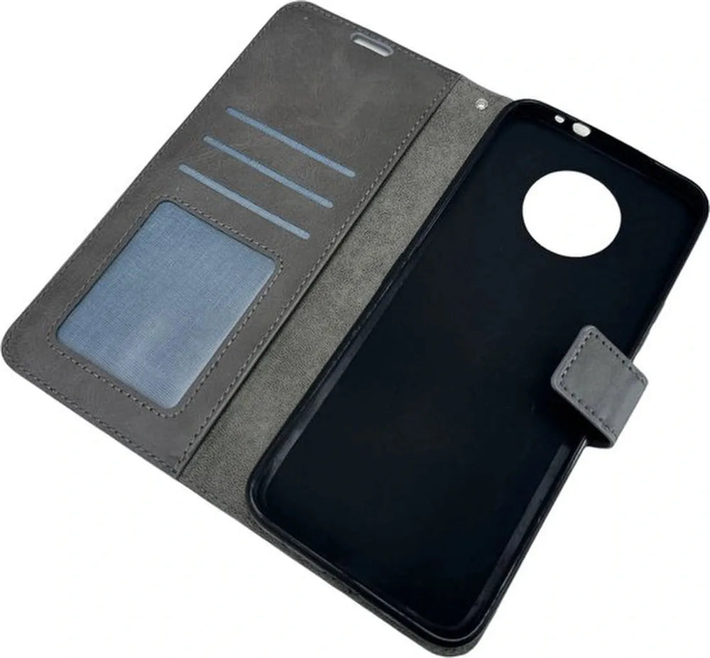Nokia G50 Hoesjes – Portemonnee Hoes – Pasjeshouder – 2x Screenprotector – Grijs-Ilumina Benelux