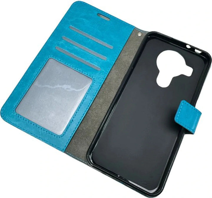 Nokia 5.4 / 3.4 Hoesjes – Bookcase Portemonnee Hoes – Pasjeshouder – Magneetsluiting – Turquoise-Ilumina Benelux