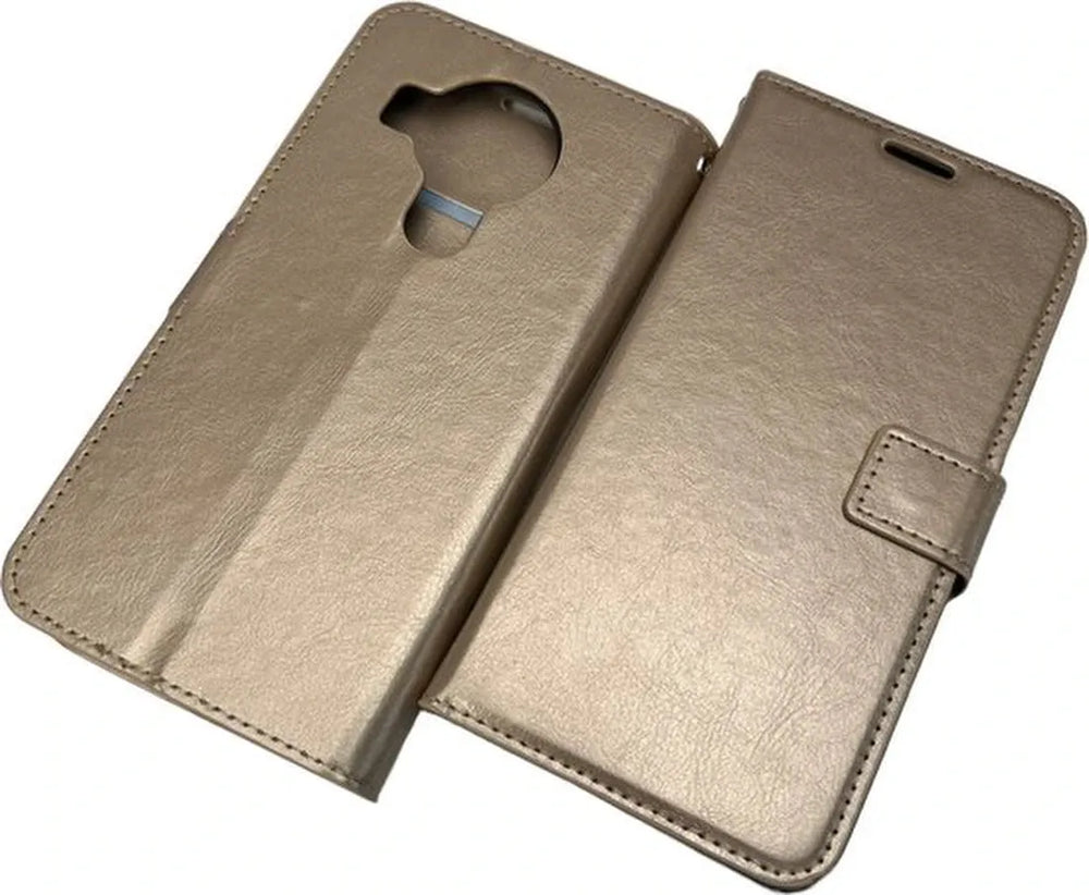 Nokia 5.4 / 3.4 Hoesjes – Bookcase Portemonnee Hoes – Pasjeshouder – Magneetsluiting – Goud-Ilumina Benelux