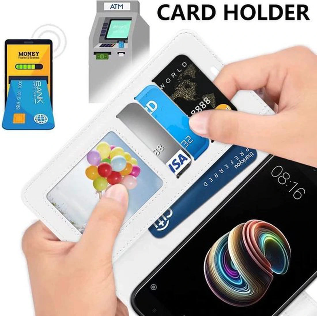 Motorola Moto G10/G20/G30 Hoesjes – Portemonnee Hoes – Pasjeshouder – 3x Screenprotector – Wit