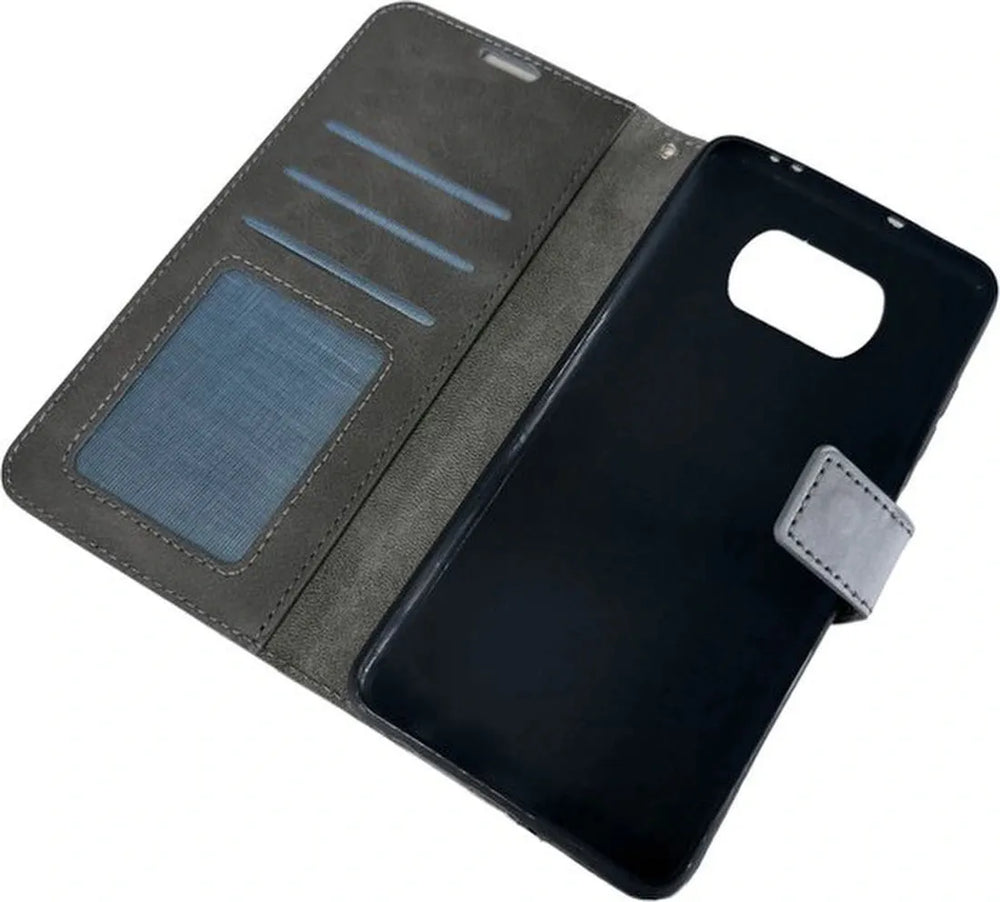Xiaomi Poco X3 / X3 Pro Hoesjes – Portemonnee Hoes – Pasjeshouder – Magneetsluiting – Grijs-Ilumina Benelux