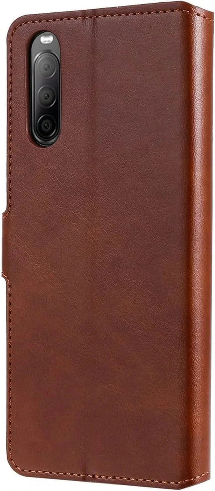 Sony Xperia 10 II Hoesjes – Bookcase Portemonnee – Magneetsluiting – Inclusief 2x Screenprotector – Bruin-Ilumina Benelux