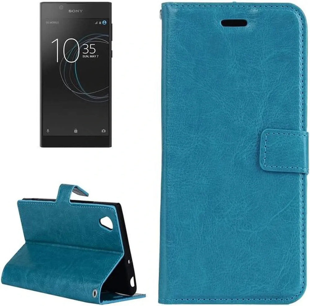 Sony Xperia L1 Hoesjes – Portemonnee Hoes – Pasjeshouder – 3x Screenprotector – Turquoise-Ilumina Benelux