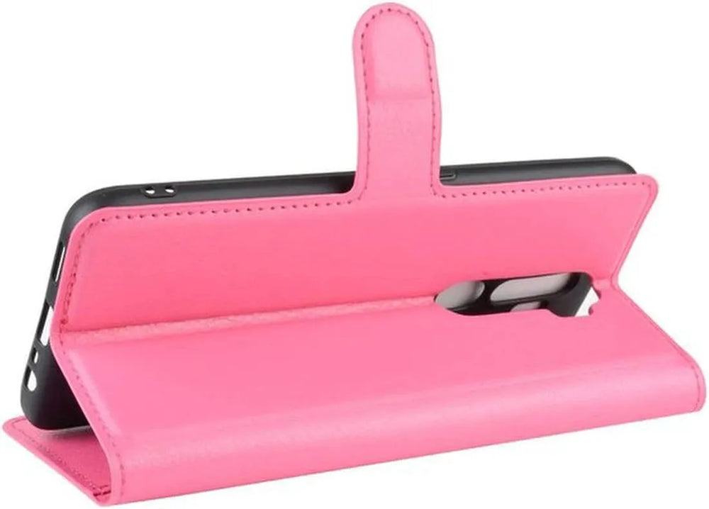 Oppo A5 2020 Hoesjes – Portemonnee Bookcase – Magneetsluiting – Inclusief Screenprotector – Roze-Ilumina Benelux