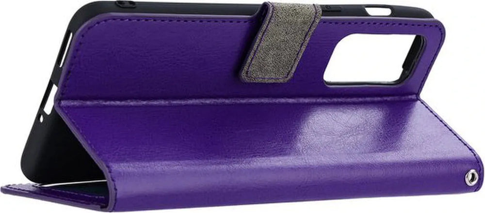 Oppo A74 4G Hoesjes – Portemonnee Bookcase – Pasjeshouder – 3x Screenprotector – Paars-Ilumina Benelux