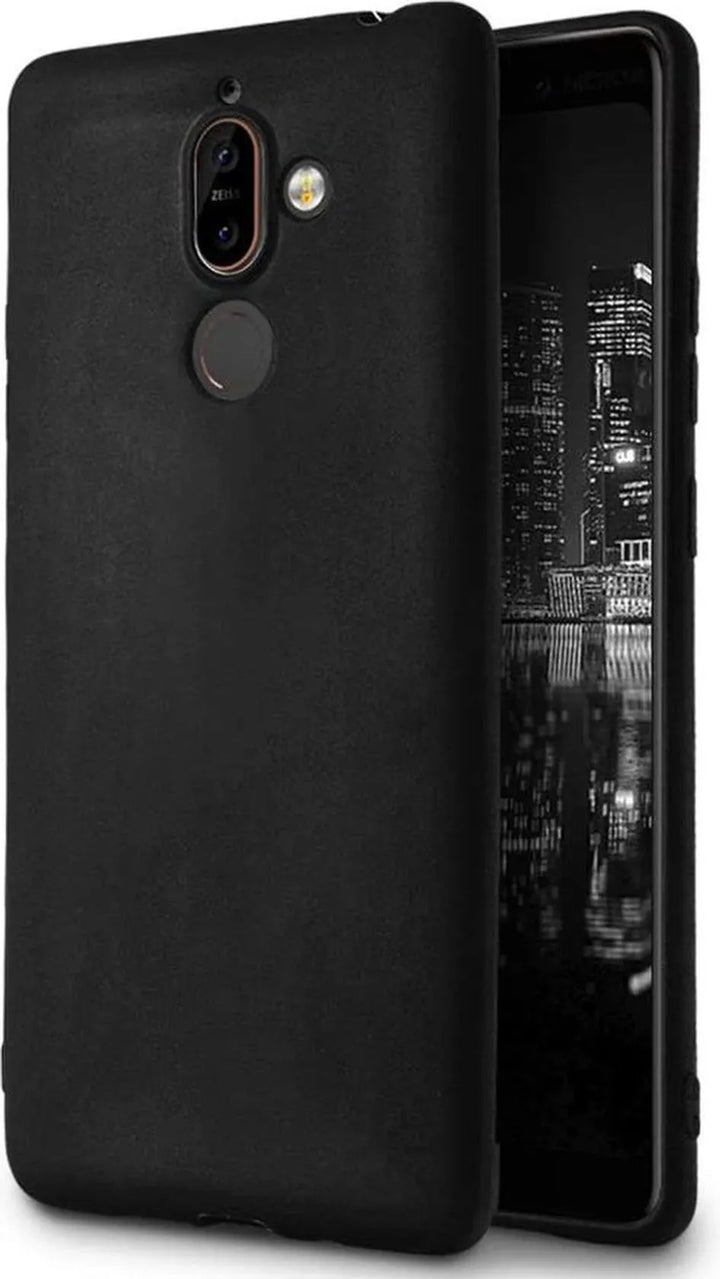 Nokia 7 Plus Hoesjes – Siliconen Backcover – Soft Silicone – Schokbestendig – Zwart-Ilumina Benelux