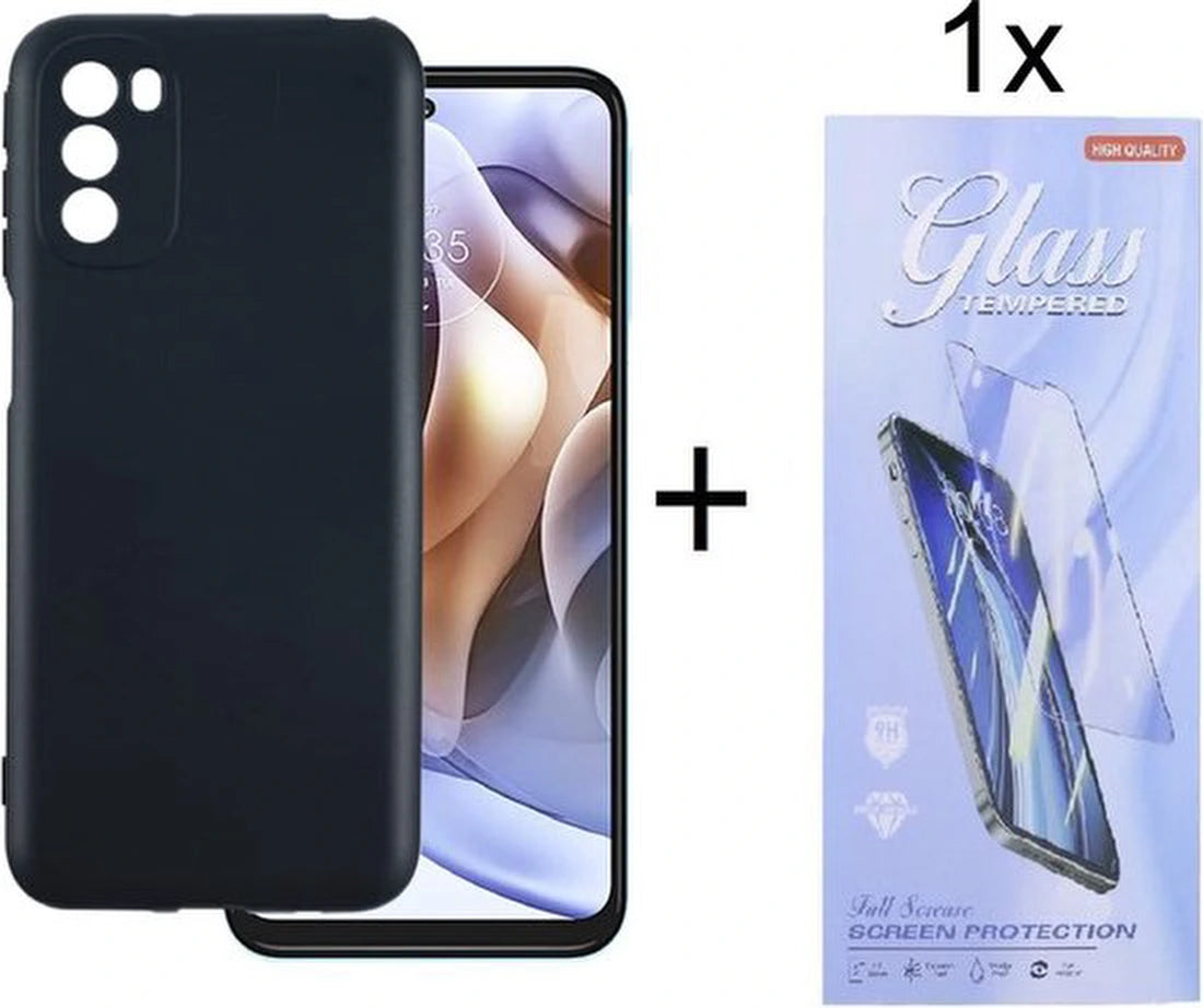 Motorola Moto G31/G41 Hoesjes – Siliconen Backcover – Schokbestendig – Inclusief Screenprotector – Zwart