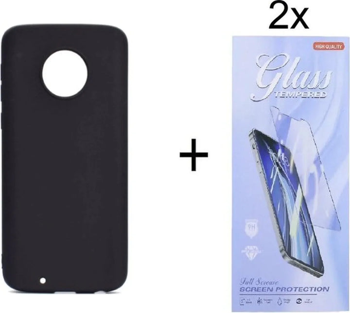 Motorola Moto G6 Hoesjes – Siliconen Backcover – Inclusief 2x Screenprotector – Zwart-Ilumina Benelux