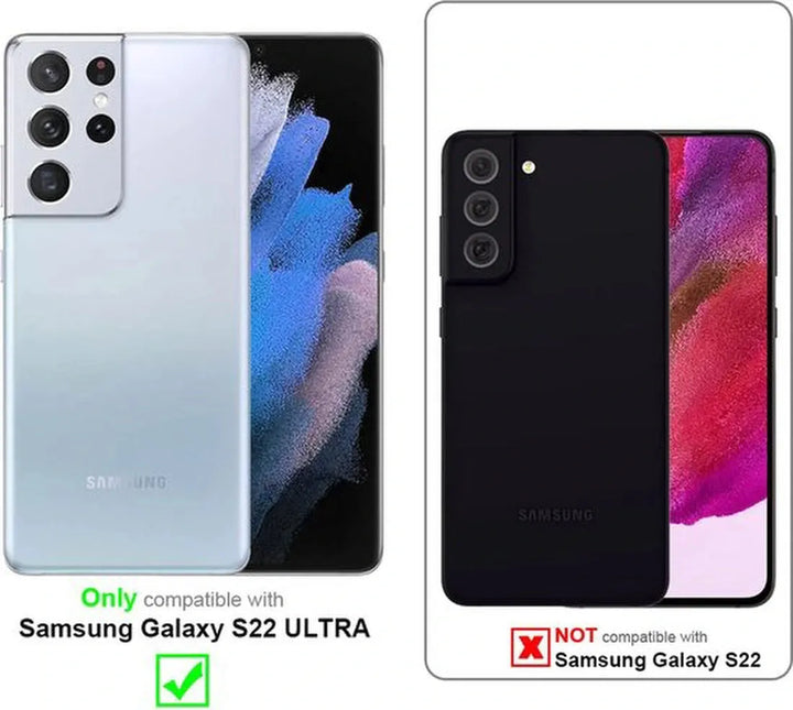 Samsung Galaxy S22 Ultra Hoesjes – Siliconen Backcover – Soft Touch – Zwart + 3x Screenprotector Gehard Glas – Anti Kras – Transparant-Ilumina Benelux