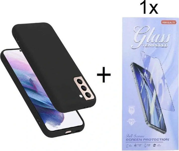 Samsung Galaxy S21 FE Hoesjes – Siliconen Backcover – Soft Touch – Inclusief Screenprotector – Zwart-Ilumina Benelux