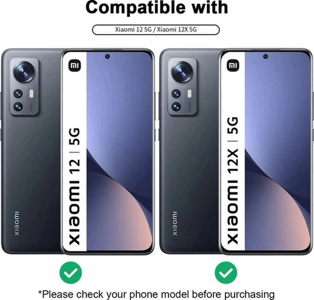 Xiaomi 12/12X Hoesjes – Siliconen Backcover – Zwart – Inclusief 2x Gehard Glas Screenprotector – Anti-kras-Ilumina Benelux