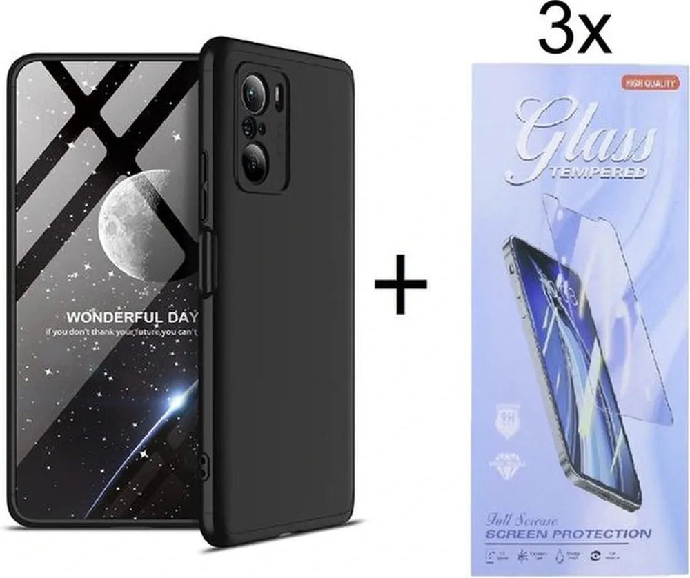 Xiaomi Poco F3 Hoesjes – Siliconen Backcover – Zwart – Inclusief 3x Screenprotector-Ilumina Benelux