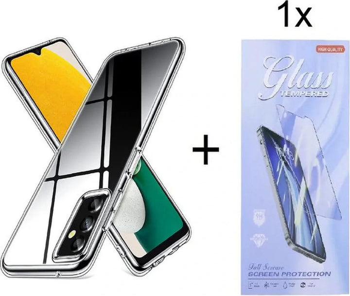 Samsung Galaxy A13 5G / A04s Hoesjes – Siliconen Backcover – Transparant – Inclusief Screenprotector-Ilumina Benelux