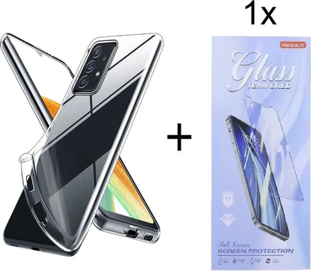 Samsung Galaxy A33 5G Hoesjes – Siliconen Backcover – Transparant – Inclusief Screenprotector – Soft Cover-Ilumina Benelux