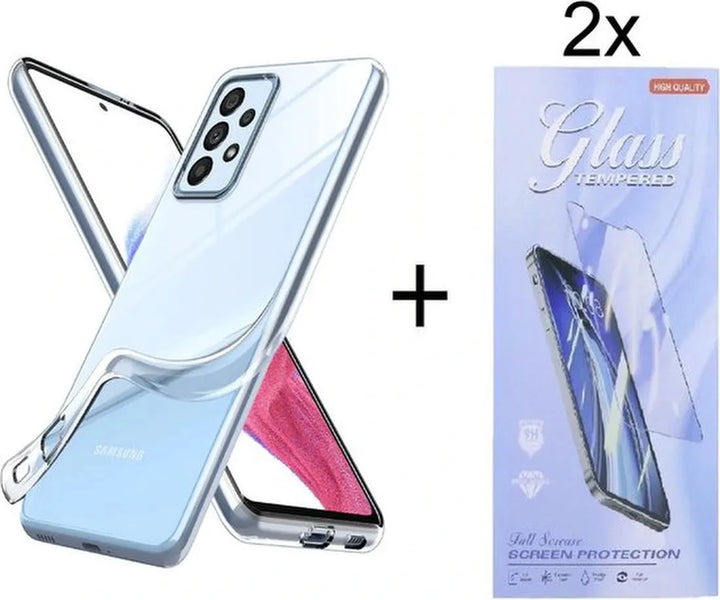 Samsung Galaxy A53 5G Hoesjes – Transparante Siliconen Backcover – Soft Grip – Inclusief 2x Screenprotector-Ilumina Benelux