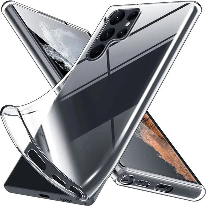 Samsung Galaxy S22 Ultra Hoesjes – Transparante Siliconen Backcover – Soft Case – Inclusief 2x Screenprotector-Ilumina Benelux
