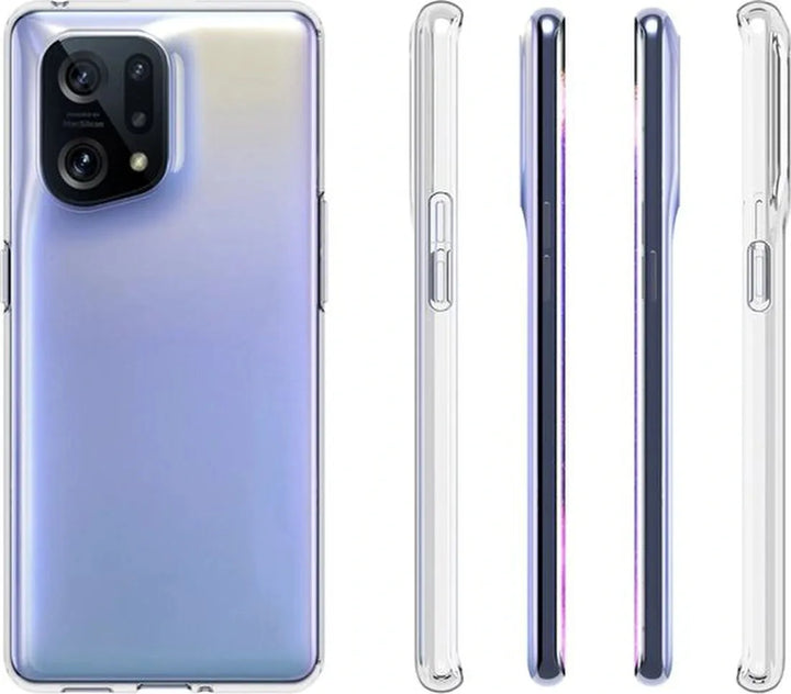 Oppo Find X5 Hoesjes – Transparante Siliconen Backcover – Schokbestendig – Inclusief 2x Gehard Glas Screenprotector-Ilumina Benelux