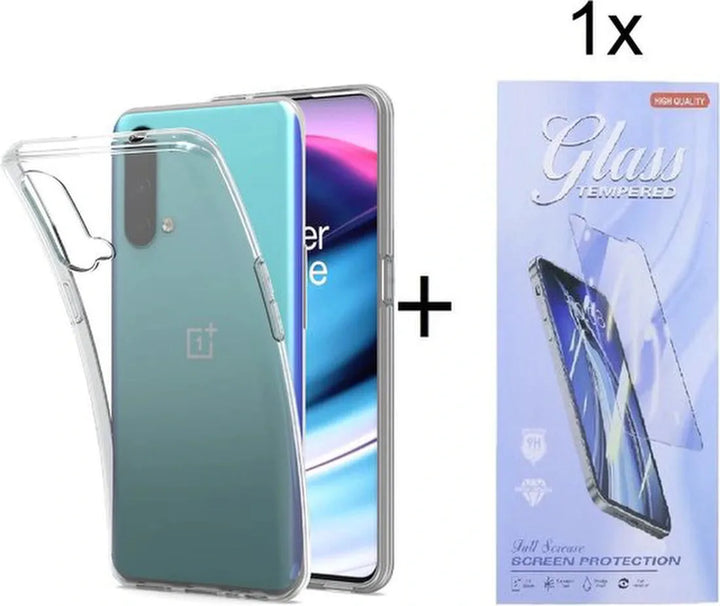 OnePlus Nord CE Hoesjes – Transparante Siliconen Backcover – Schokbestendig – Inclusief Screenprotector-Ilumina Benelux