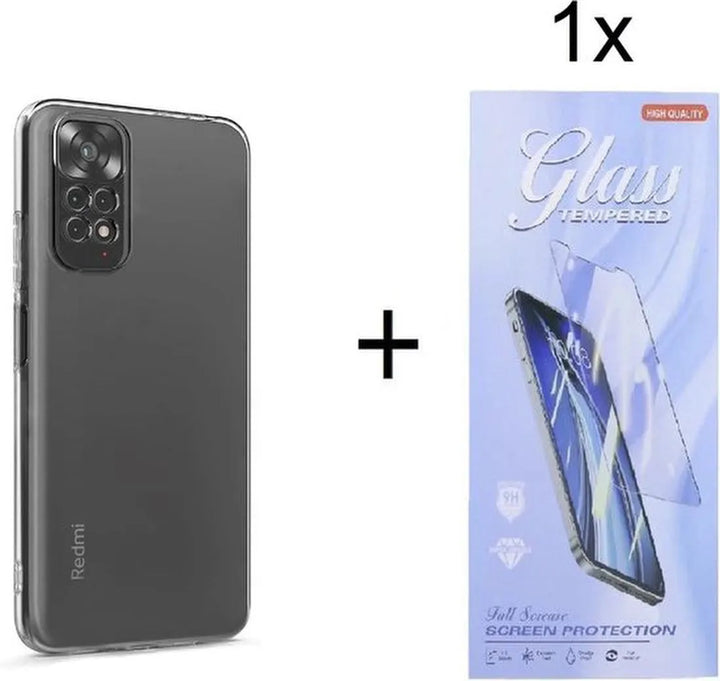 Xiaomi Redmi Note 11 5G/11S 5G Hoesjes – Siliconen Backcover – Transparant – Incl. Gehard Glas Screenprotector-Ilumina Benelux