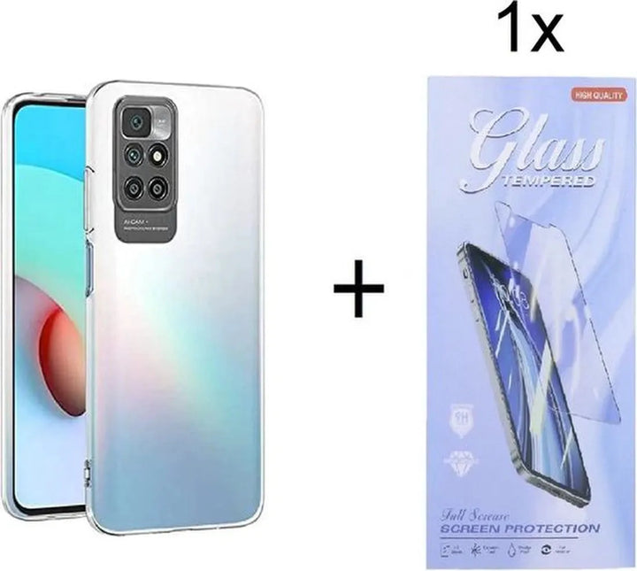 Xiaomi Redmi 10 4G/5G Hoesjes – Transparante Siliconen Backcover – Schokbestendig – Incl. Gehard Glas Screenprotector-Ilumina Benelux