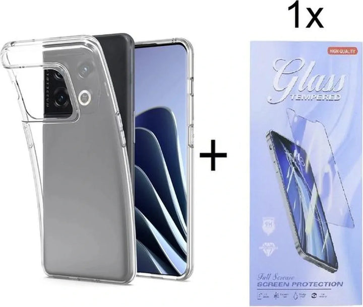 OnePlus 10 Pro Hoesjes – Transparante Siliconen Backcover – Schokbestendig – Inclusief Screenprotector-Ilumina Benelux