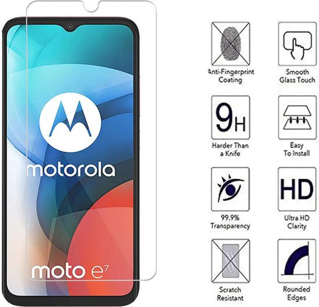 Screenprotector - Geschikt voor Motorola Moto E7 Screenprotector 4x - 9H Glas (4-Pack)