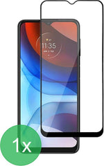 Full Cover Screenprotector - Geschikt voor Motorola Moto E7 Full Screenprotector 1x - 9H Glas (1-Pack)