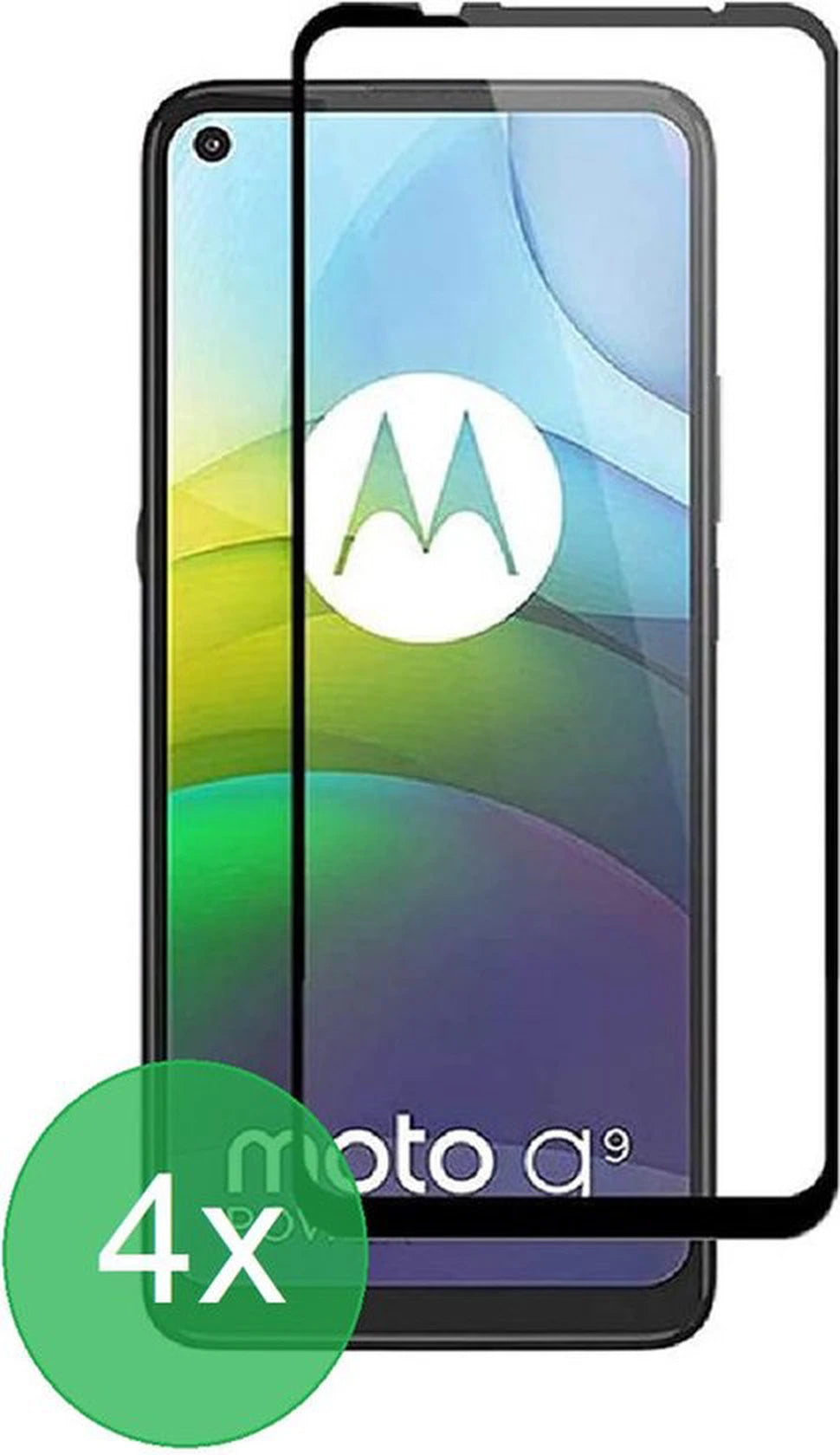Screenprotector – Geschikt voor Motorola Moto G9 Power – Full Cover – Gehard Glas 9H – 4-Pack – Transparant