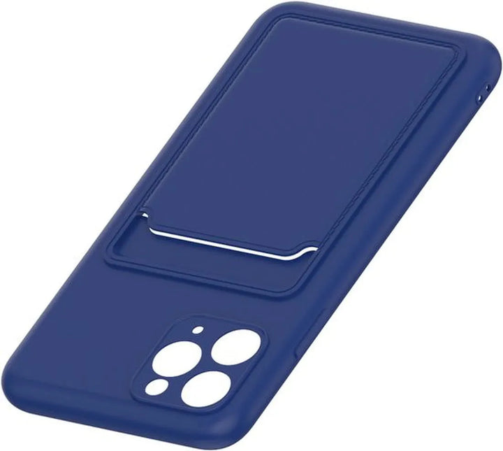 iPhone 11 Pro Max Hoesjes – Siliconen Backcover – Pasjeshouder – TPU – Blauw-Ilumina Benelux