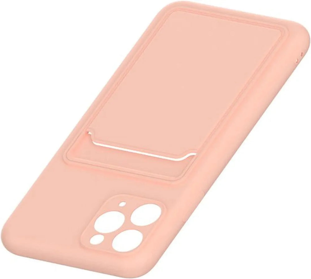 iPhone 11 Pro Max Hoesjes – Siliconen Backcover – Pasjeshouder – TPU – Lichtroze-Ilumina Benelux