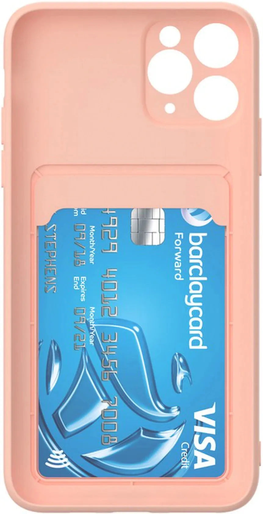 iPhone 11 Pro Max Hoesjes – Siliconen Backcover – Pasjeshouder – TPU – Lichtroze-Ilumina Benelux