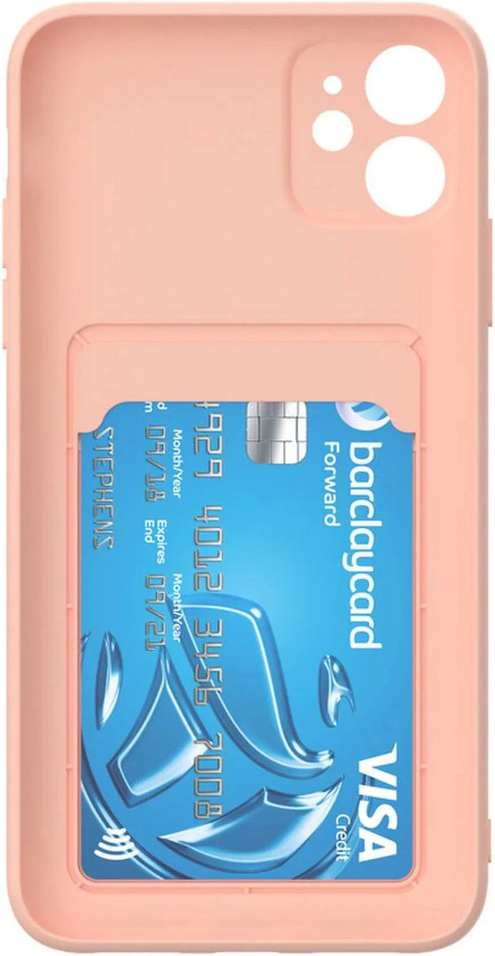 iPhone 11 Hoesjes – Siliconen Backcover – Pasjeshouder – TPU – Lichtroze-Ilumina Benelux