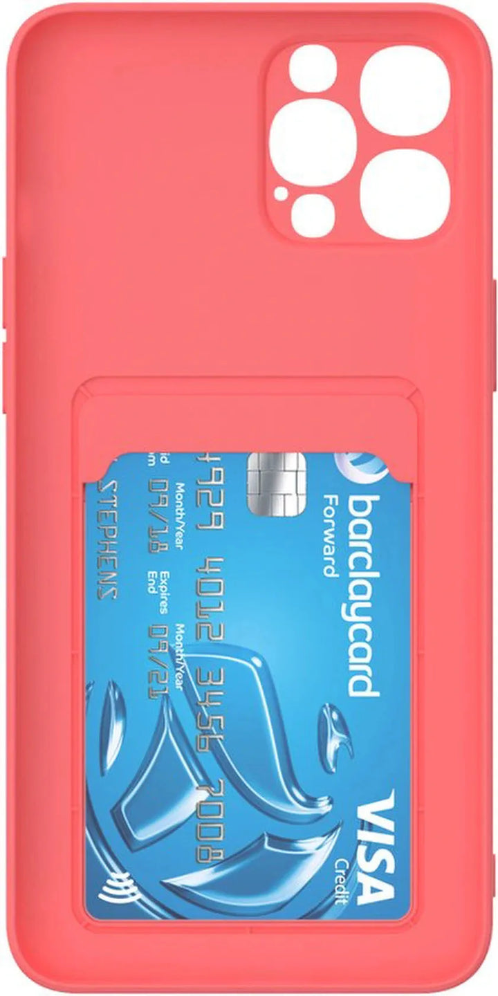 iPhone 12 Pro Max Hoesjes – Siliconen Backcover – Pasjeshouder – TPU – Roze-Ilumina Benelux