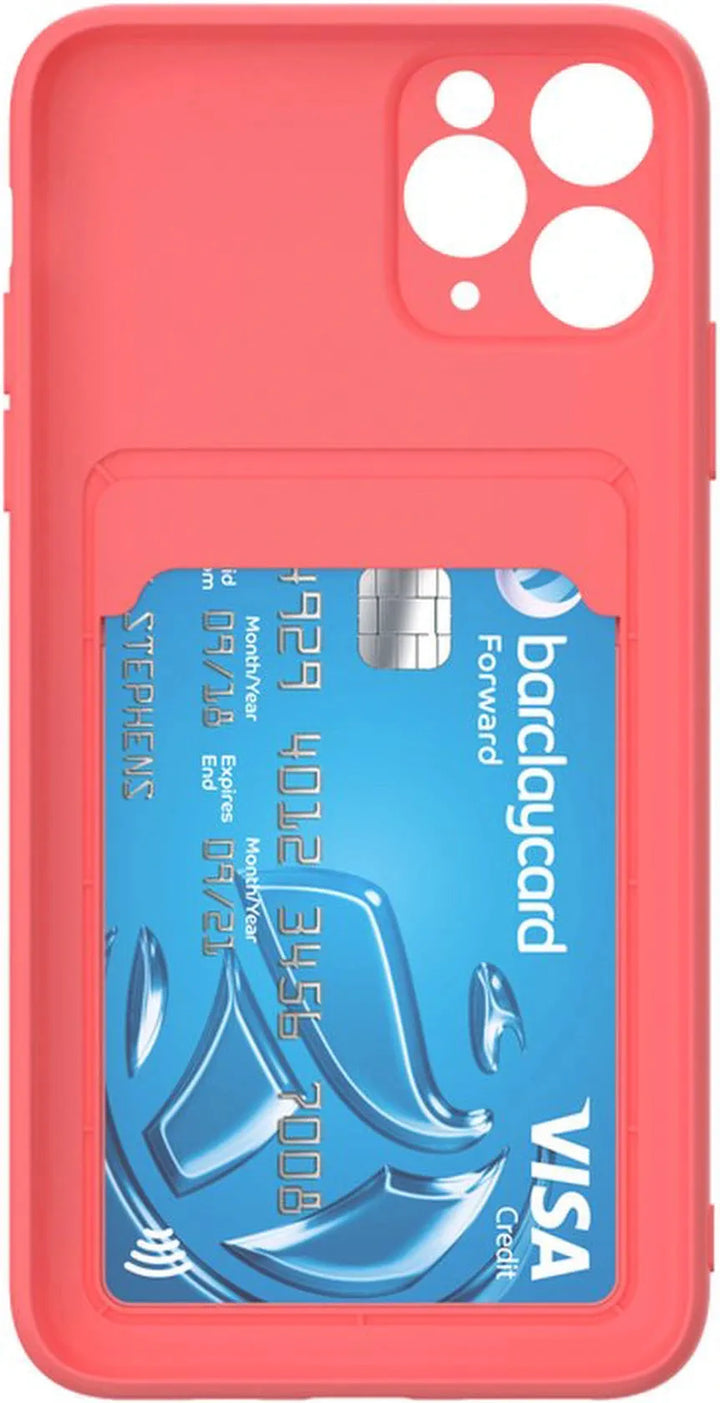 iPhone 12/12 Pro Hoesjes – Siliconen Backcover – Pasjeshouder – TPU – Roze-Ilumina Benelux