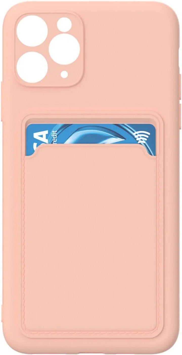 iPhone 12/12 Pro Hoesjes – Siliconen Backcover – Pasjeshouder – TPU – Lichtroze-Ilumina Benelux
