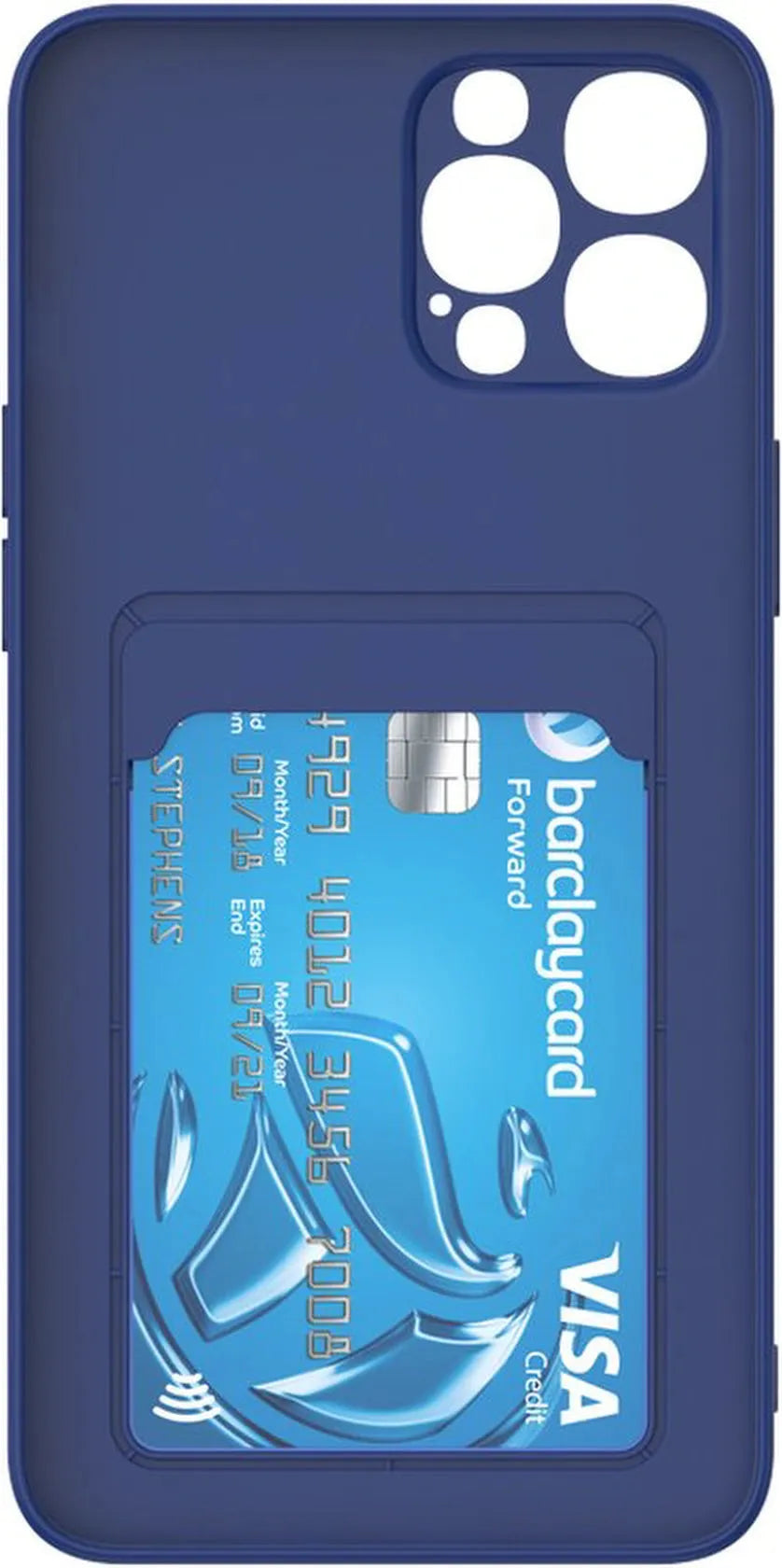 iPhone 13 Pro Max Hoesjes – Siliconen Backcover – TPU – Pasjeshouder – Blauw-Ilumina Benelux