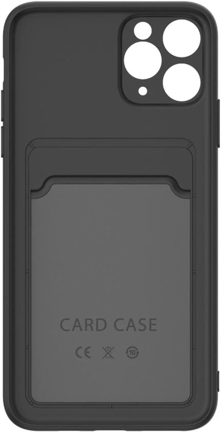 iPhone 13 Pro Hoesjes – Siliconen Backcover – Pasjeshouder – TPU – Zwart-Ilumina Benelux