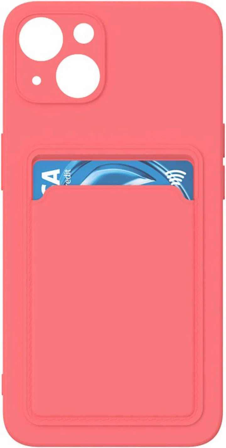 iPhone 13 Hoesjes – Siliconen Backcover – Pasjeshouder – TPU – Roze-Ilumina Benelux