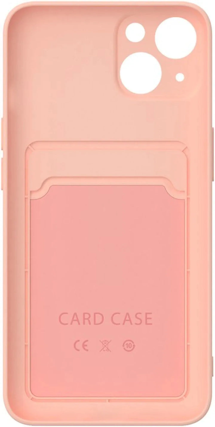 iPhone 13 Hoesjes – Siliconen Backcover – Pasjeshouder – TPU – Lichtroze-Ilumina Benelux