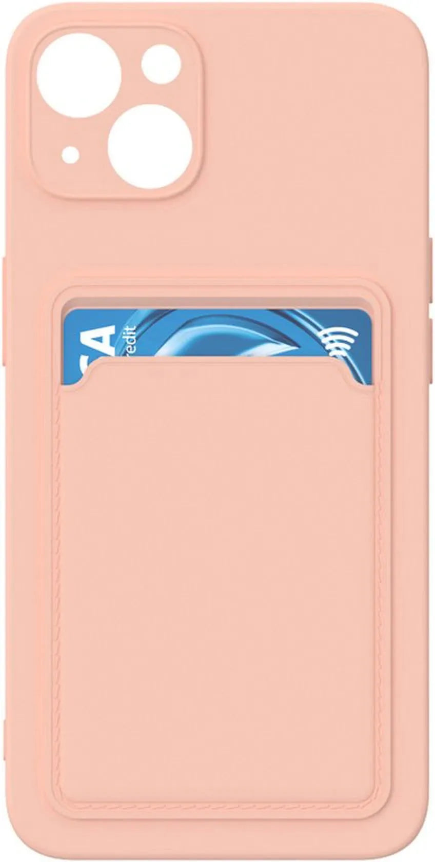 iPhone 13 Hoesjes – Siliconen Backcover – Pasjeshouder – TPU – Lichtroze-Ilumina Benelux