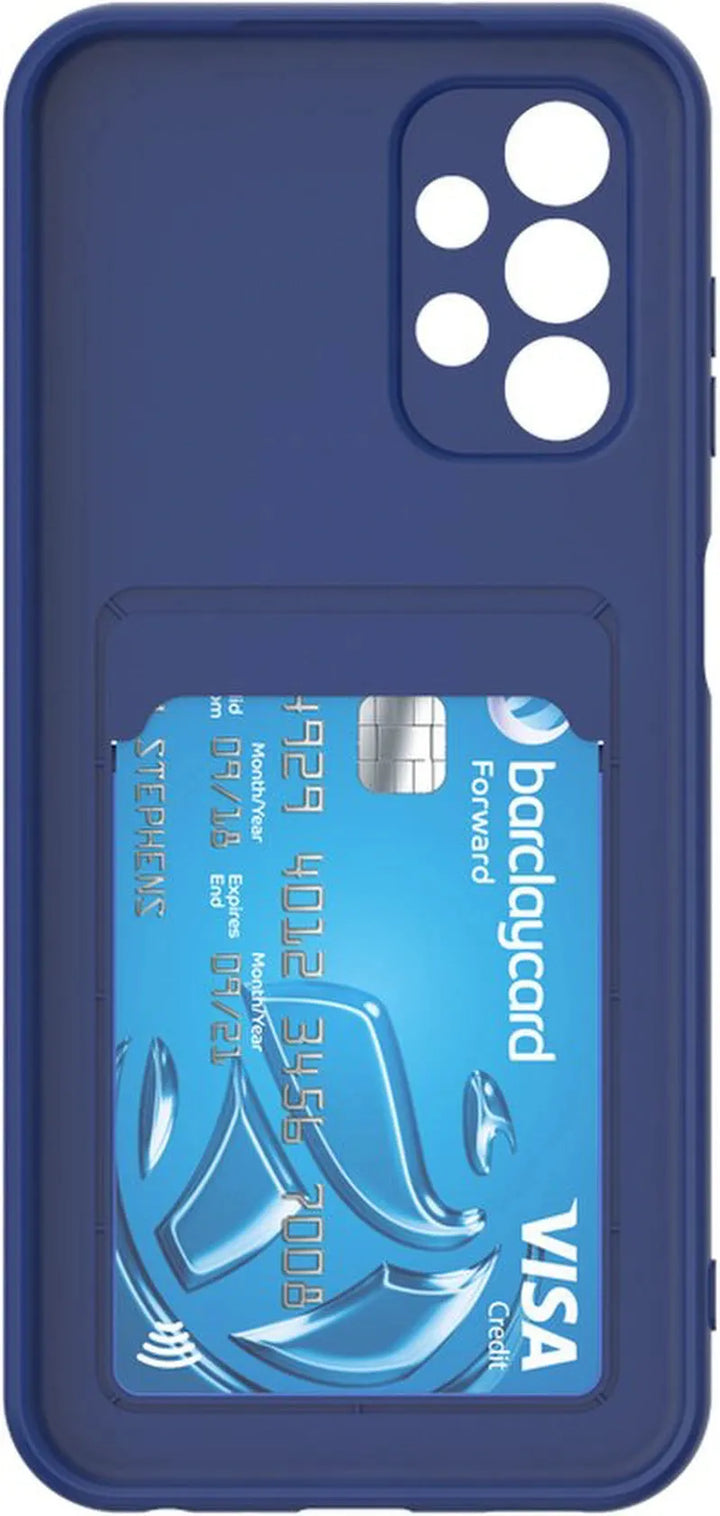 Samsung Galaxy A73 5G Hoesjes – Siliconen Backcover – Pasjeshouder – TPU – Blauw-Ilumina Benelux