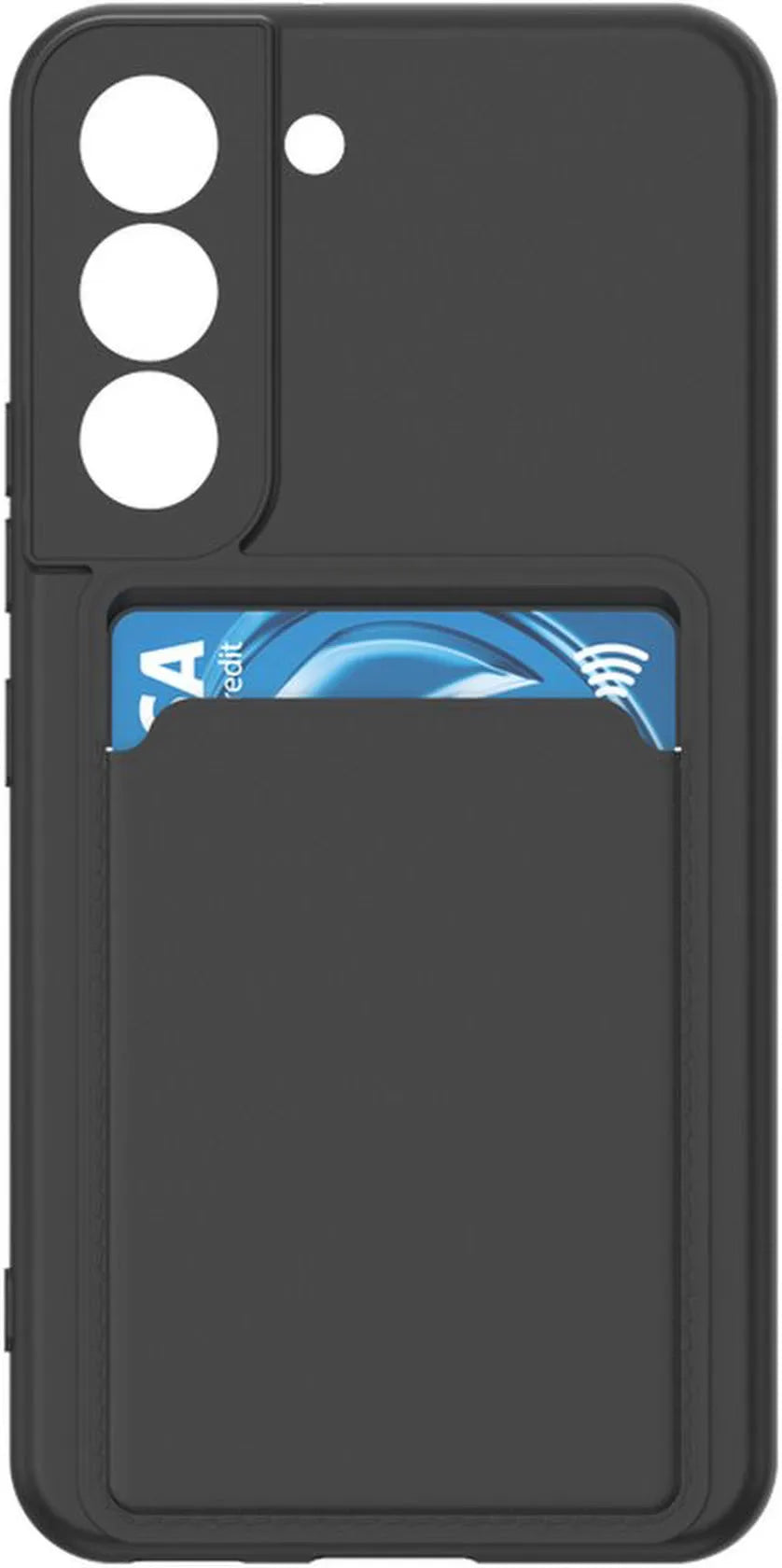 Samsung Galaxy S21 FE Hoesjes – Siliconen Backcover – Pasjeshouder – TPU – Zwart-Ilumina Benelux