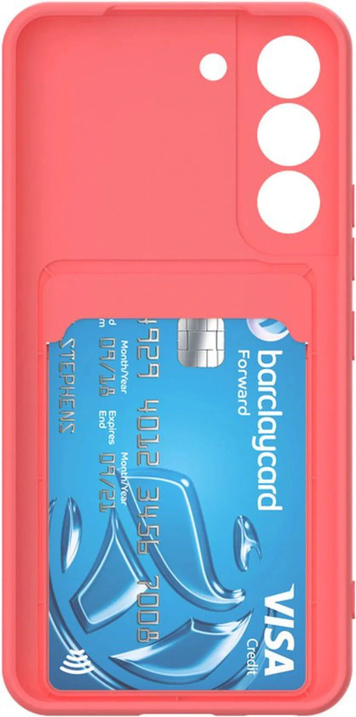 Samsung Galaxy S22 Plus Hoesjes – Siliconen Backcover – Pasjeshouder – TPU – Roze-Ilumina Benelux