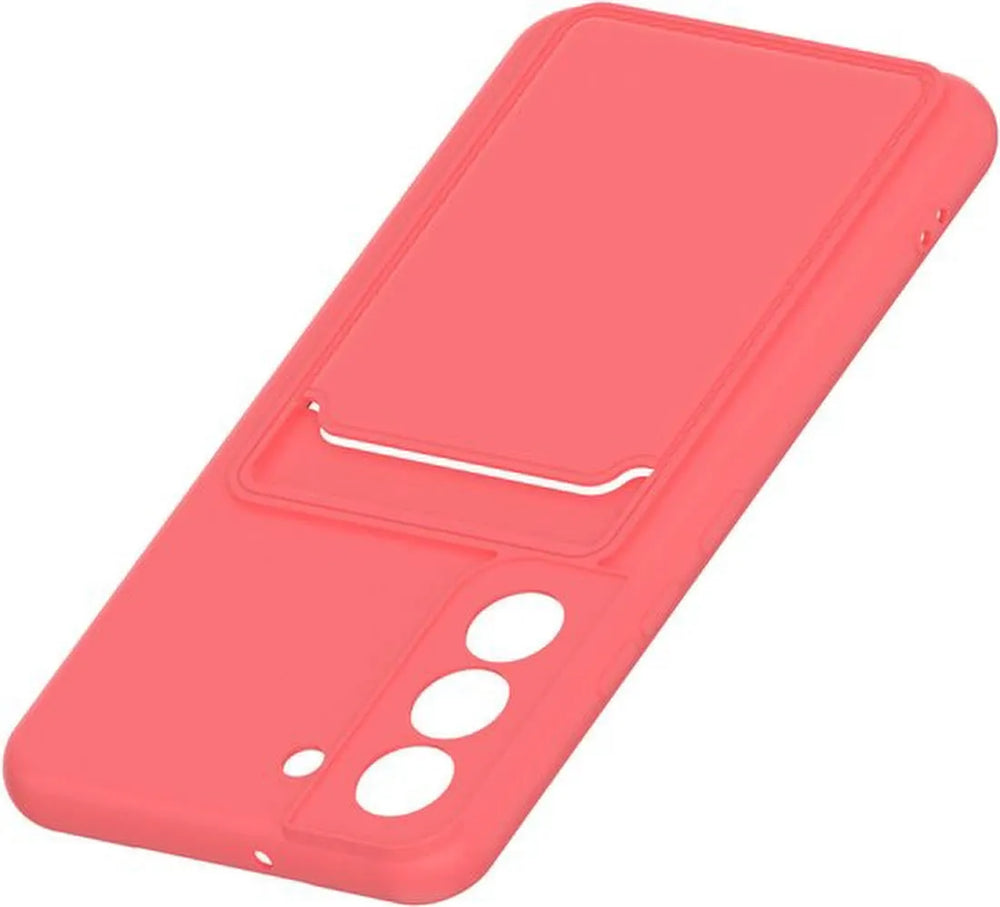 Samsung Galaxy S22 Hoesjes – Siliconen Backcover – Pasjeshouder – TPU – Roze-Ilumina Benelux