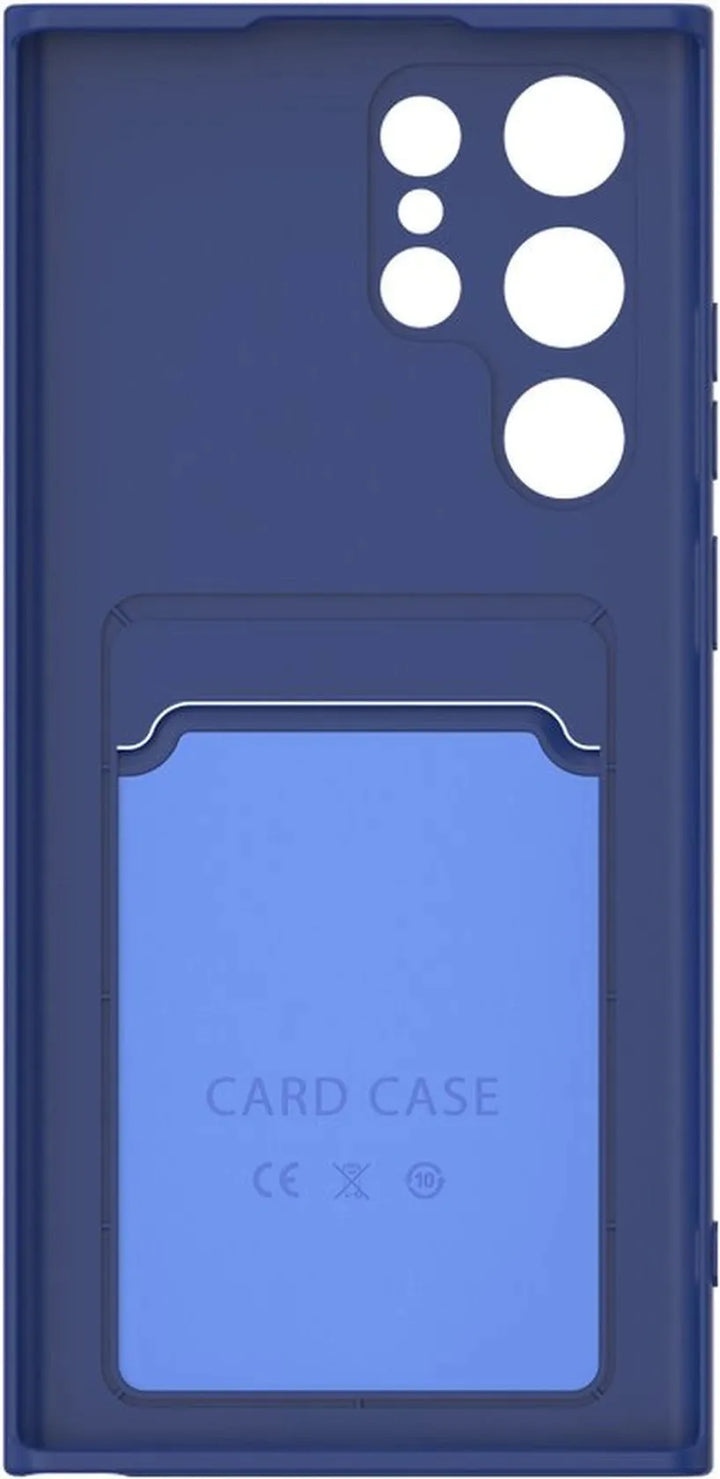 Samsung Galaxy S22 Ultra Hoesjes – Siliconen Backcover – Pasjeshouder – TPU – Blauw-Ilumina Benelux