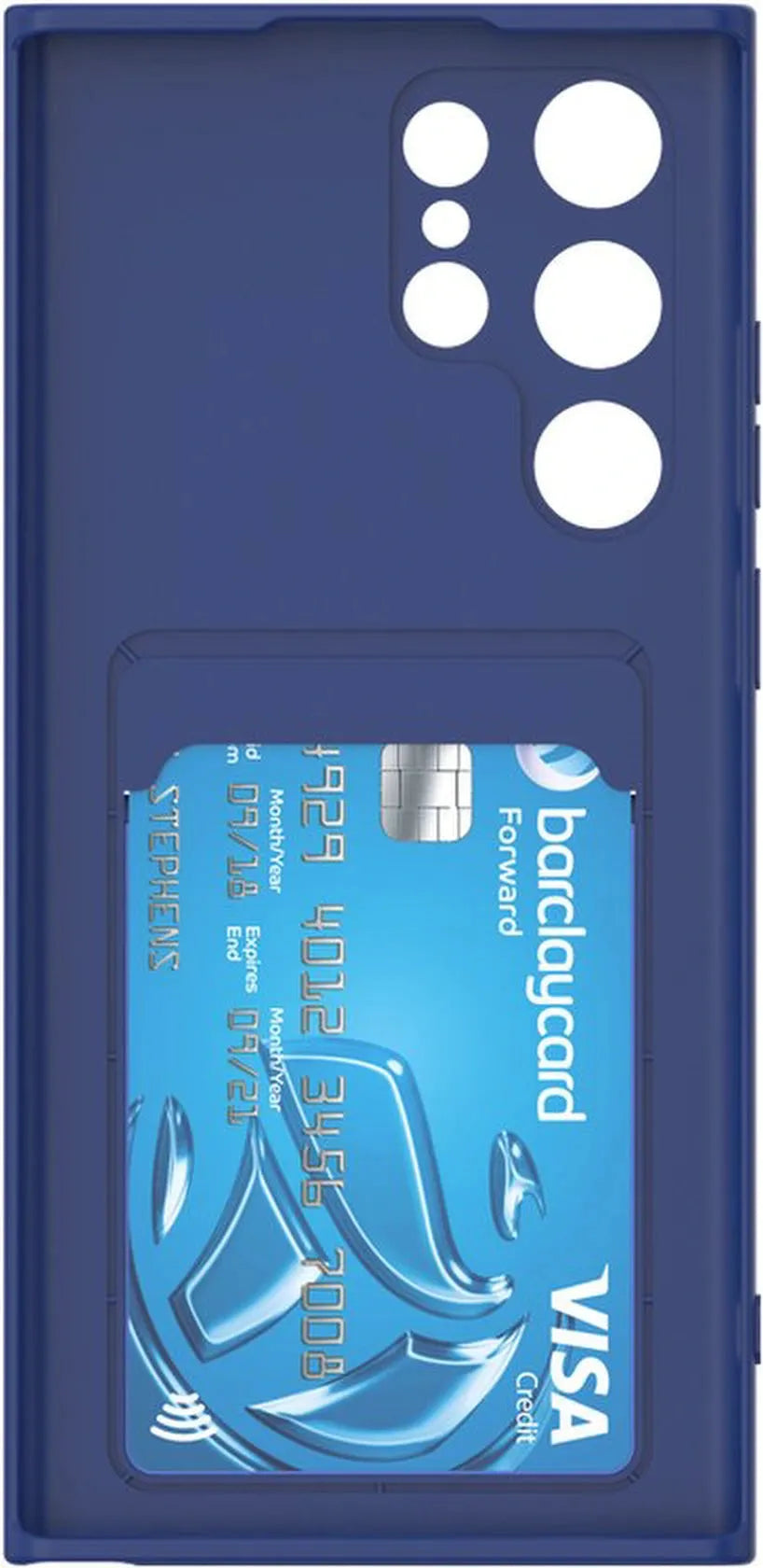 Samsung Galaxy S22 Ultra Hoesjes – Siliconen Backcover – Pasjeshouder – TPU – Blauw-Ilumina Benelux