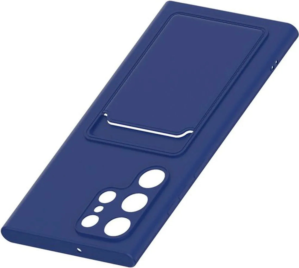 Samsung Galaxy S22 Ultra Hoesjes – Siliconen Backcover – Pasjeshouder – TPU – Blauw-Ilumina Benelux
