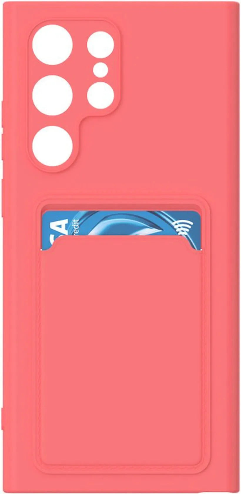 Samsung Galaxy S22 Ultra Hoesjes – Siliconen Backcover – Pasjeshouder – TPU – Roze-Ilumina Benelux