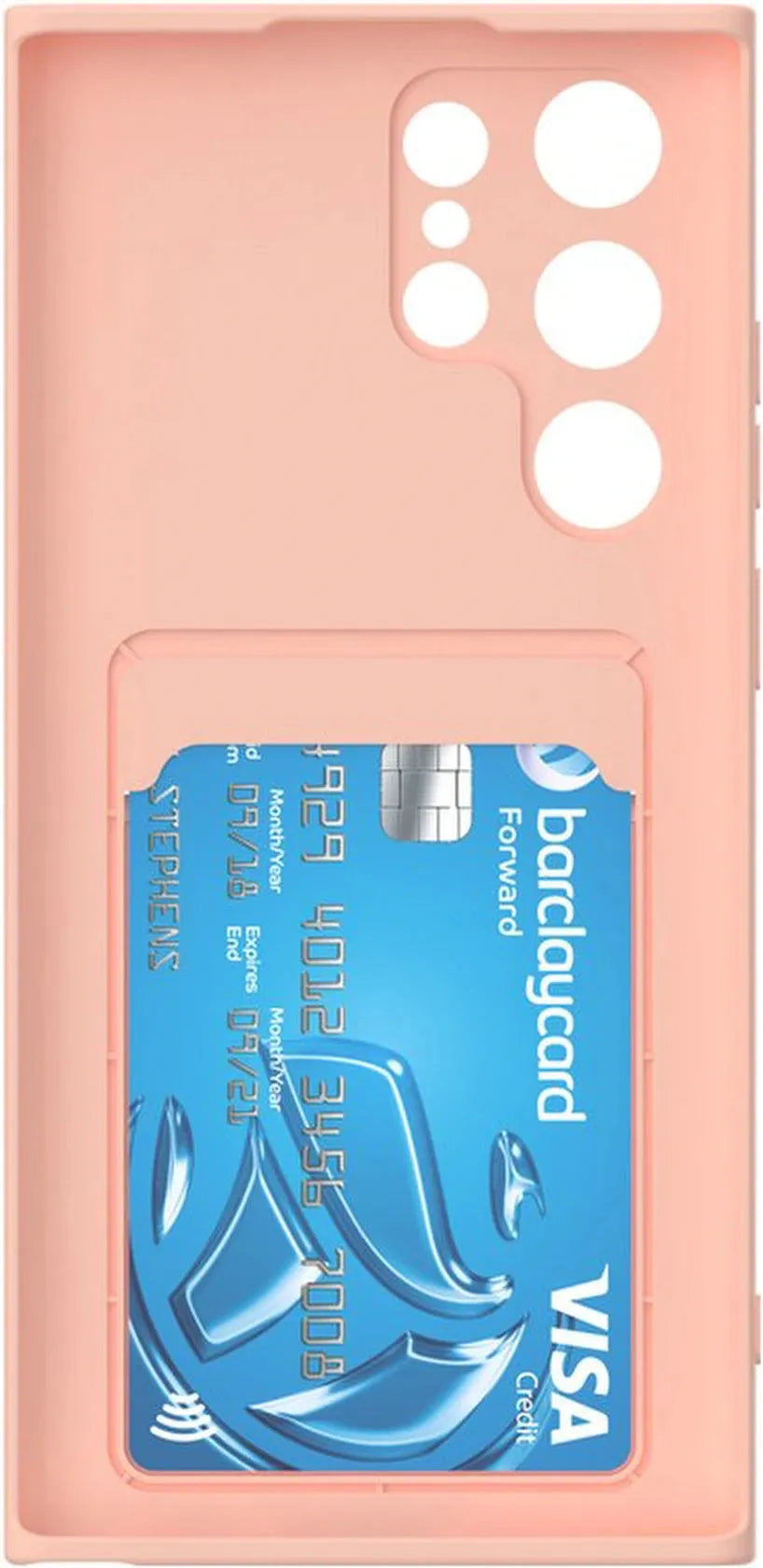 Samsung Galaxy S22 Ultra Hoesjes – Siliconen Backcover – Pasjeshouder – TPU – Lichtroze-Ilumina Benelux