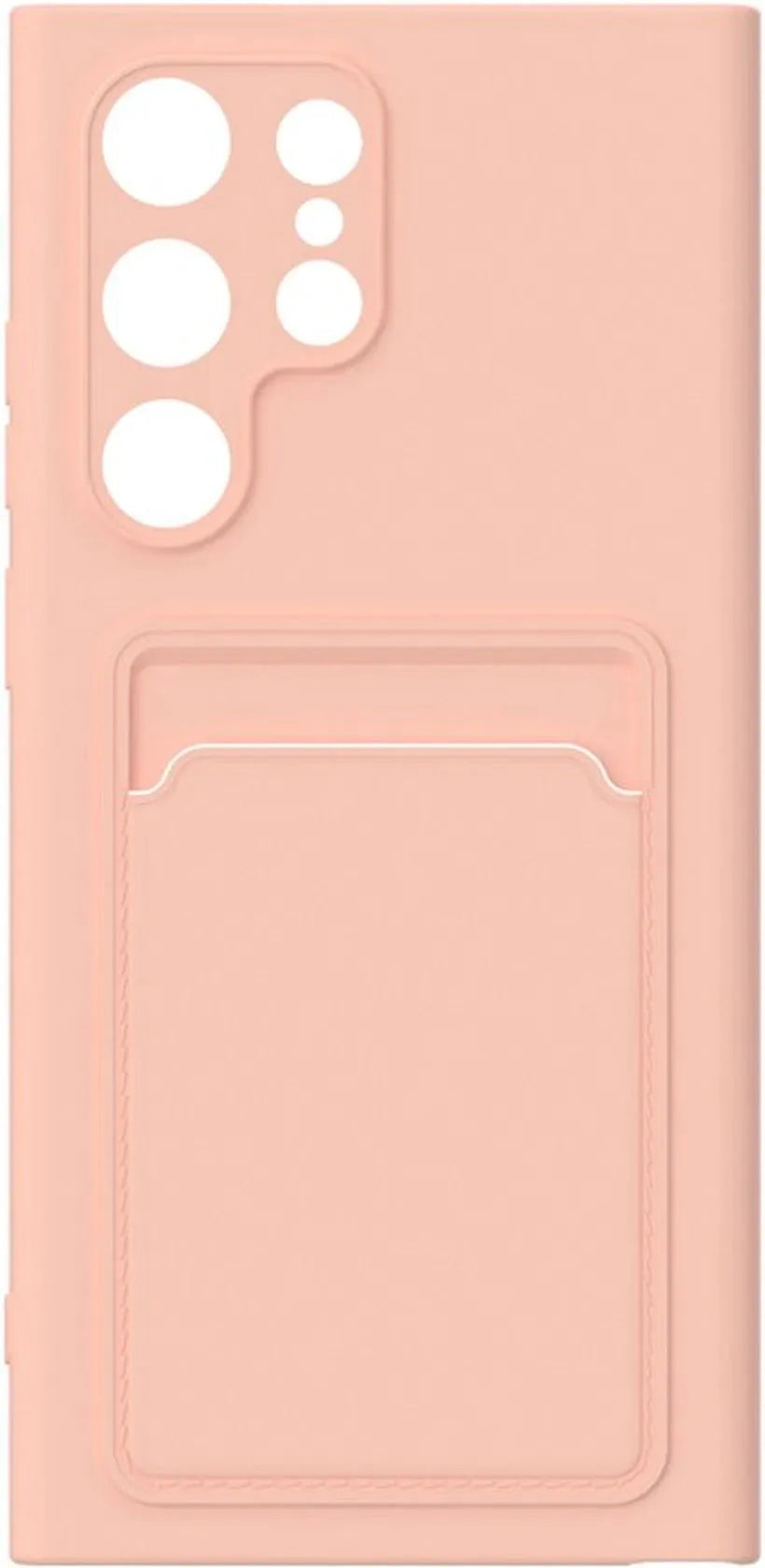 Samsung Galaxy S22 Ultra Hoesjes – Siliconen Backcover – Pasjeshouder – TPU – Lichtroze-Ilumina Benelux